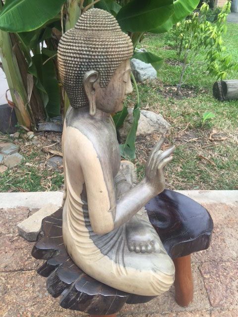 Hand Carved Buddha from Hibiscus wood