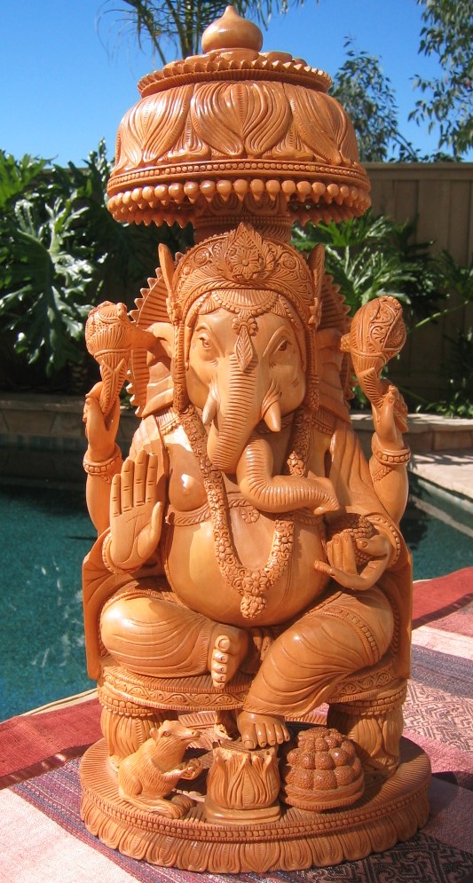 Hand Carved Ganesha from India