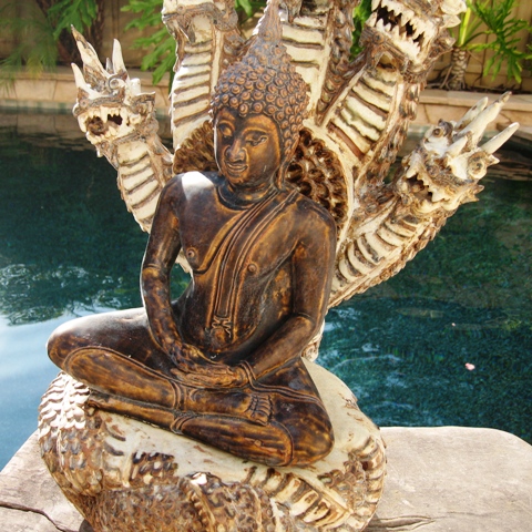 Buddha on Naga Celadon Sukothai, Thailand