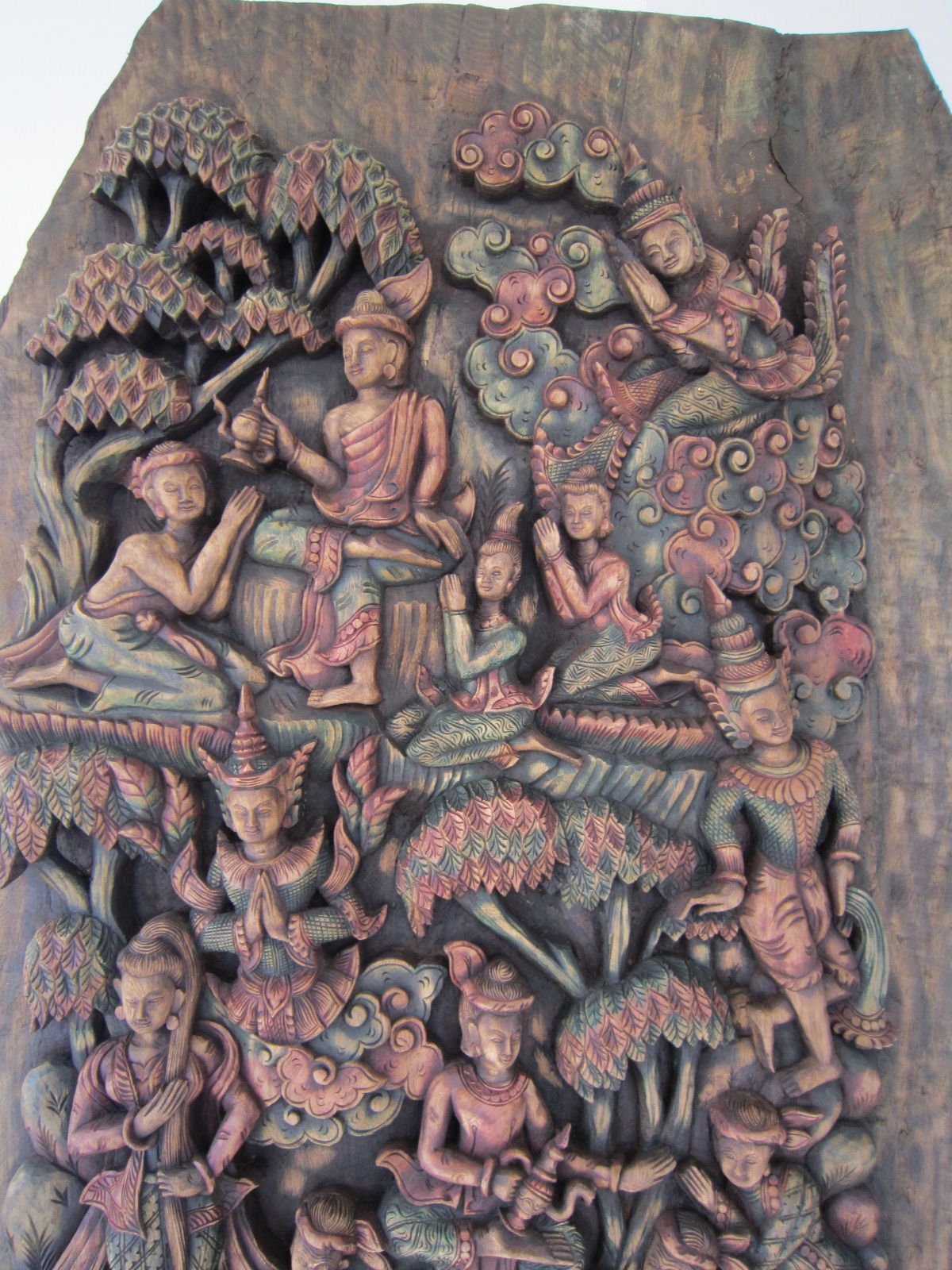 Angels and People Solid Teak Panel