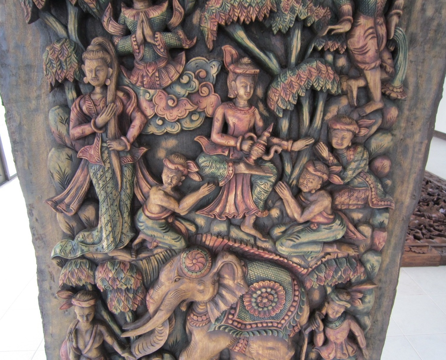 Angels and People Solid Teak Panel