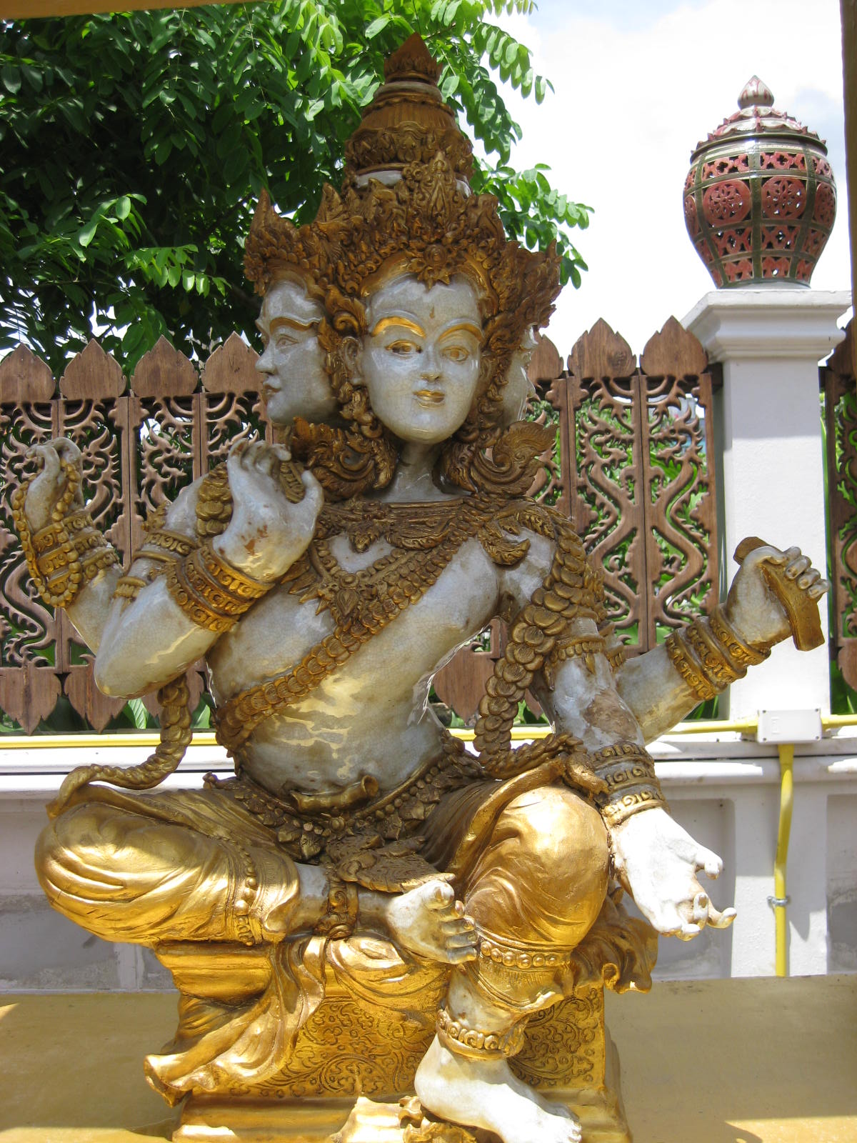 Terra Cotta Pra Prom Statue Sukothai Sangkalok style