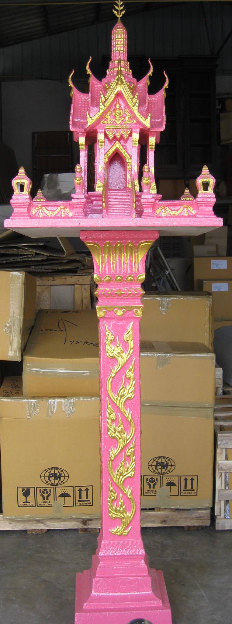 Thai Spirit House in pink