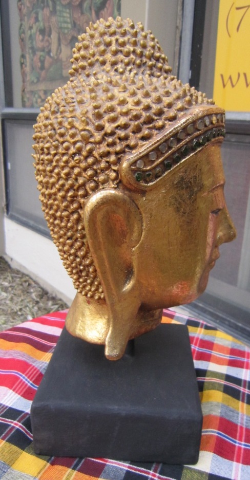 Buddha Head antique Goldfinish