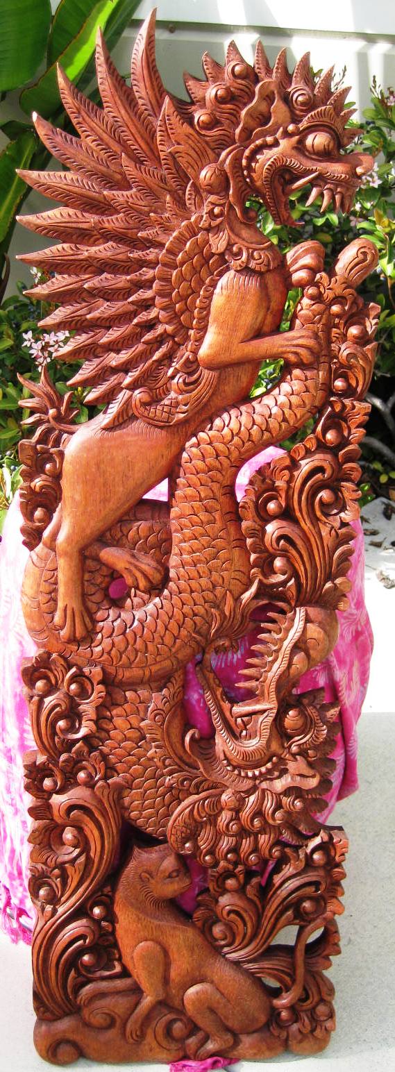 Hand Carved Dragon Panel from Bali