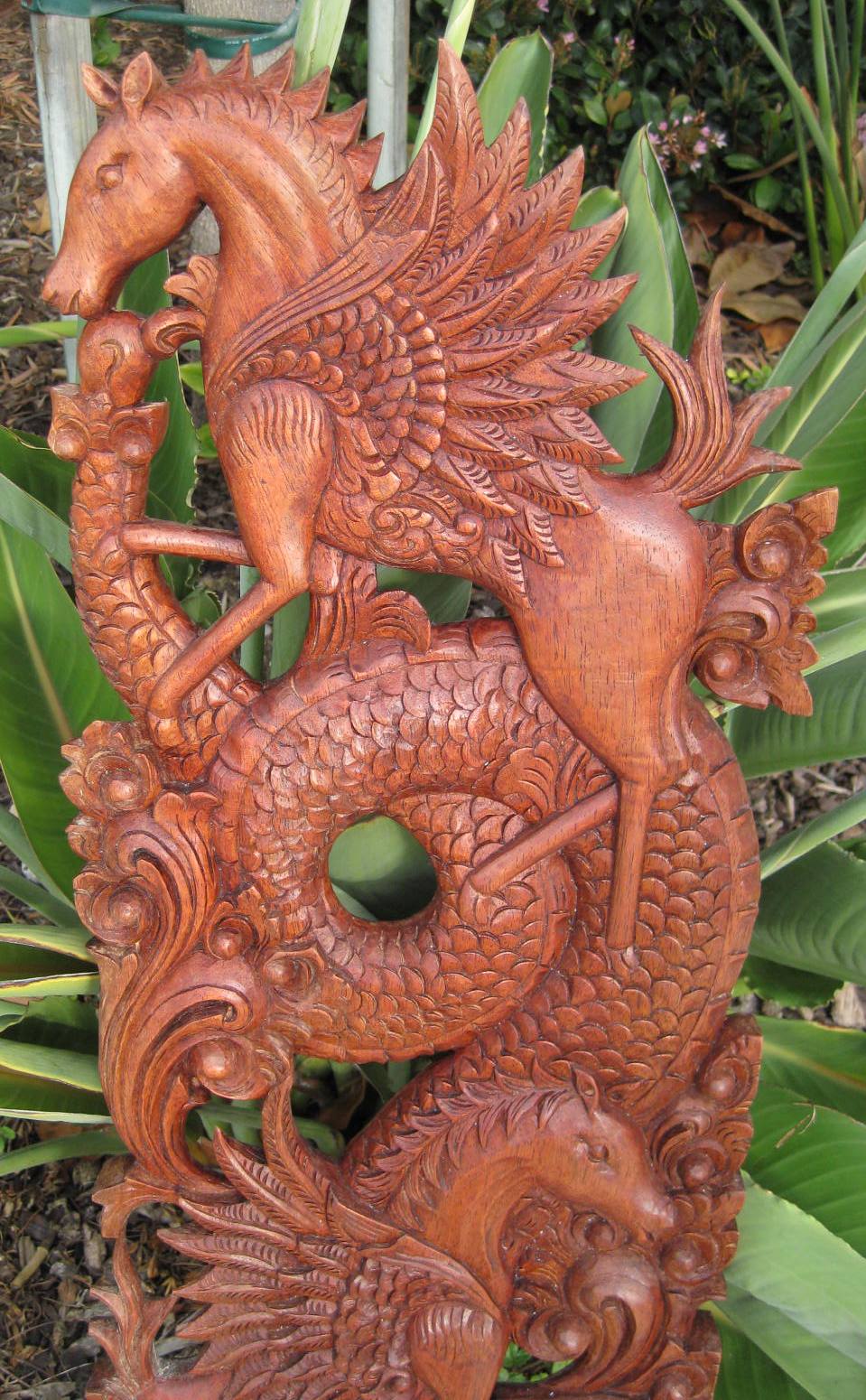 Hand Carved Dragon Panel from Bali
