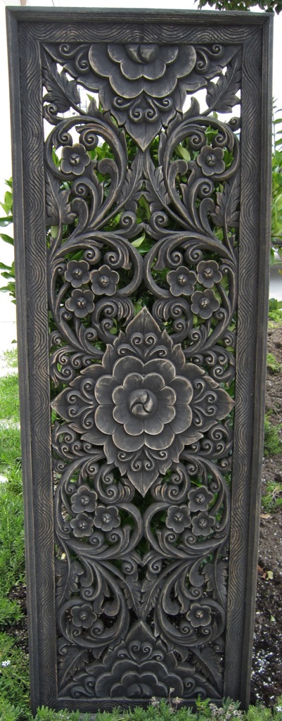 Hand carved floral panel