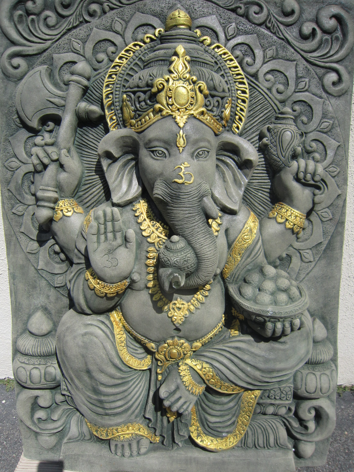 Hand Carved Sandstone Ganesh Wall Panel/fountain
