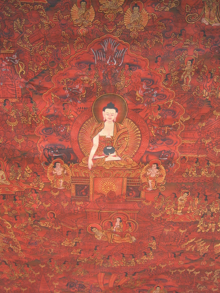 Buddha's Life Thangka from Tibet